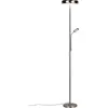 Image de Lampadaire LED, nickel mat, intensité lumineuse variable, télécommande, H 183 cm