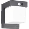 Image de LED, applique murale extérieure, noire, capteur, fonctionnement sur batterie, L 15,5 cm