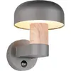 Image de Applique, aluminium, anthracite couleur bois, IP54, H 24,5cm