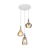 Image de Lampe À Suspendre Plafonnier Métal Blanc E14 3 Flammes H 200 Cm