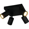 Image de Plafonnier, métal, noir, 4 flammes, orientable, L20cm