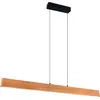 Image de Suspension LED, bois naturel, brun Touchdimmer, L 150 cm