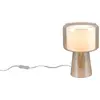 Image de Lampe de table, verre, ambre, brunâtre, interrupteur à cordon, H 29 cm