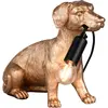 Image de Lampe de table, figurine, couleur or, teckel, H 23,5 cm
