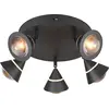 Image de Plafonnier LED, noir, orientable, H 16,5 cm