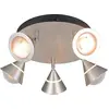 Image de Plafonnier LED, nickel mat, orientable, H 16,5 cm