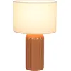 Image de Lampe de table, céramique, textile, moka, blanc, H 36 cm