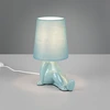 Image de Lampe De Table Art Déco Bleue En Céramique Avec Abat-jour E14 10w Huma