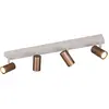 Image de Reality Leuchten : Plafonnier TARYN, 4 spots, dimensions 62x13,50x6 cm, couleur marron