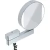 Image de Miroir de soins de beauté et de rasage à LED emco, réfléchissant des deux côtés, grossissement 3 et 7 fois, rond, éclairage à LED, bras articulé, câble spiralé et fiche., 109506018