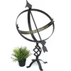 Image de DanDiBo Horloge solaire grand jardin Métal noir Fer forgé Déco Résistant aux intempéries 70 cm Horloge de jardin