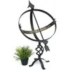 Image de Grand Cadran Solaire De Jardin Métal Noir Fer Forgé Décoration Résistant Aux Intempéries 70 Cm Horloge De Jardin - Dandibo