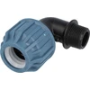 Image de Raccord à serrage Jason en PP, coudé à 90°, avec raccord mâle Ø 32 mm x 3/4 pouce - Homologué DVGW