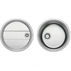 Image de Blanco Evier rond, Blancorondoset 46 x 39 cm, avec égouttoir, inox avec finition brossée