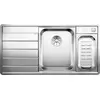Image de BLANCO Axis III 6 S-IF - Evier - inox lisse - 1 1/2 cuve - bonde gauche - vidage automatique - sans siphon - plaque verre - soucoupe inox
