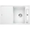 Image de BLANCO Axia III 45S - Evier - SILGRANITE - 1 cuve - double face - auto-vidange - avec siphon - planche à découper en verre - blanc