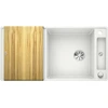 Image de BLANCO AXIA III XL 6 S-F, SILGRANIT® PuraDur®, blanc, réversible, avecde vidage, planche à découper en bois incluse