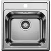 Image de Blanco Evier à encastrer Dana 45 - Lavabo à encastrer avec robinet à panier 3 1/2 pouce, inox brossé