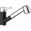 Image de Blanco Wega S - Mélangeur d'évier avec douchette extractible, noir/chrome 526428