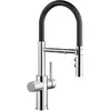 Image de Blanco Catris S - Mélangeur pour évier avec fonction filtre et bras flexible, chromé/noir 526705