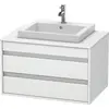 Image de Duravit Ketho Meuble sous-vasque sur console suspendu, 800x496x550 mm, 2 tiroirs, pour lavabo à encastrer au centre, KT675401818