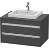 Image de Duravit Ketho Meuble sous-vasque sur console suspendu, 800x496x550 mm, 2 tiroirs, pour lavabo à encastrer au centre, KT675404949