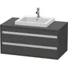 Image de Duravit Ketho Meuble sous-vasque sur console suspendu, 1000x496x550 mm, 2 tiroirs, pour lavabo à encastrer au centre, KT675504949