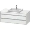 Image de Duravit Ketho Meuble sous-vasque sur console suspendu, 1200x496x550 mm, 2 tiroirs, pour lavabo à encastrer au centre, KT675601818