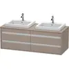 Image de Duravit Ketho Meuble sous-vasque sur console suspendu, 1400x496x550 mm, 4 tiroirs, pour 2 lavabos à encastrer, des deux côtés, KT6757B4343