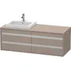 Image de Duravit Ketho Meuble sous-vasque sur console suspendu, 1400x496x550 mm, 4 tiroirs, pour lavabo à encastrer, position à gauche, KT6757L4343