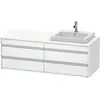 Image de Duravit Ketho Meuble sous-vasque sur console suspendu, 1400x496x550 mm, 4 tiroirs, pour lavabo à encastrer, position à droite, KT6757R1818