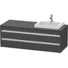 Image de Duravit Ketho Meuble sous-vasque sur console suspendu, 1400x496x550 mm, 4 tiroirs, pour lavabo à encastrer, position à droite, KT6757R4949