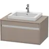 Image de Duravit Ketho Meuble sous-lavabo sur console suspendu, 800x426x550 mm, 1 tiroir,pour lavabo à encastrer au centre, KT679404343