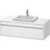 Image de Duravit Ketho Meuble sous-lavabo sur console suspendu, 1200x426x550 mm, 1 tiroir, pour lavabo à encastrer au centre, KT679601818