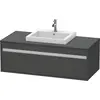 Image de Duravit Ketho Meuble sous-lavabo sur console suspendu, 1200x426x550 mm, 1 tiroir, pour lavabo à encastrer au centre, KT679604949
