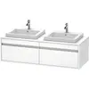 Image de Duravit Ketho Meuble sous-lavabo sur console suspendu, 1400x426x550 mm, 2 tiroirs, pour 2 lavabos à encastrer, des deux côtés, KT6797B1818