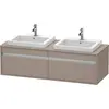 Image de Duravit Ketho Meuble sous-lavabo sur console suspendu, 1400x426x550 mm, 2 tiroirs, pour 2 lavabos à encastrer, des deux côtés, KT6797B4343