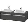 Image de Duravit Ketho Meuble sous-lavabo sur console suspendu, 1400x426x550 mm, 2 tiroirs, pour 2 lavabos à encastrer, des deux côtés, KT6797B4949