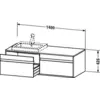 Image de Duravit Ketho Meuble sous-lavabo sur console suspendu, 1400x426x550 mm, 2 tiroirs, pour lavabo à encastrer, position à gauche, KT6797L1818
