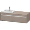 Image de Duravit Ketho Meuble sous-lavabo sur console suspendu, 1400x426x550 mm, 2 tiroirs, pour lavabo à encastrer, position à gauche, KT6797L4343