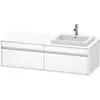 Image de Duravit Ketho Meuble sous-lavabo sur console suspendu, 1400x426x550 mm, 2 tiroirs, pour lavabo à encastrer, position à droite, KT6797R1818