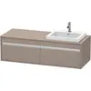 Image de Duravit Ketho Meuble sous-lavabo sur console suspendu, 1400x426x550 mm, 2 tiroirs, pour lavabo à encastrer, position à droite, KT6797R4343