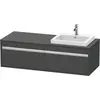 Image de Duravit Ketho Meuble sous-lavabo sur console suspendu, 1400x426x550 mm, 2 tiroirs, pour lavabo à encastrer, position à droite, KT6797R4949
