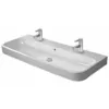 Image de Duravit - Happy D.2 - Double Lavabo 120x51 Cm, Avec Trop-plein, 2 Trous Pour Robinetterie, Blanc 2318120024