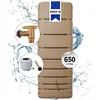 Image de 4rain Kit cuve murale SLIM 650L taupe avec robinet PE imitation laiton et collecteur filtrant Eco gris - installation facile et durable