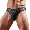 Image de String en G en faux cuir avec inserts en Powernet