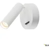Image de Karpo 30 Single Spot Applique murale et plafonnier rond blanc avec interrupteur