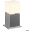 Image de Square Pole 30 Lampadaire en acier inoxydable brossé Abat-jour acrylique blanc E27