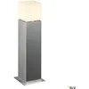 Image de Square Pole 60 Lampadaire en acier inoxydable brossé Abat-jour acrylique blanc E27