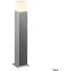 Image de Square Pole 90 Lampadaire en acier inoxydable brossé Abat-jour acrylique blanc E27